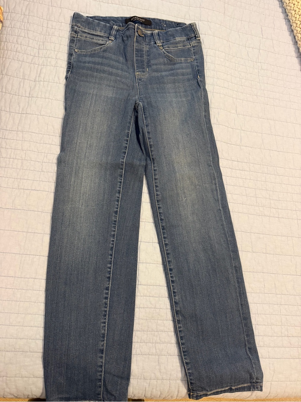 Liverpool Women's Straight Leg Jeans - Light Blue Wash